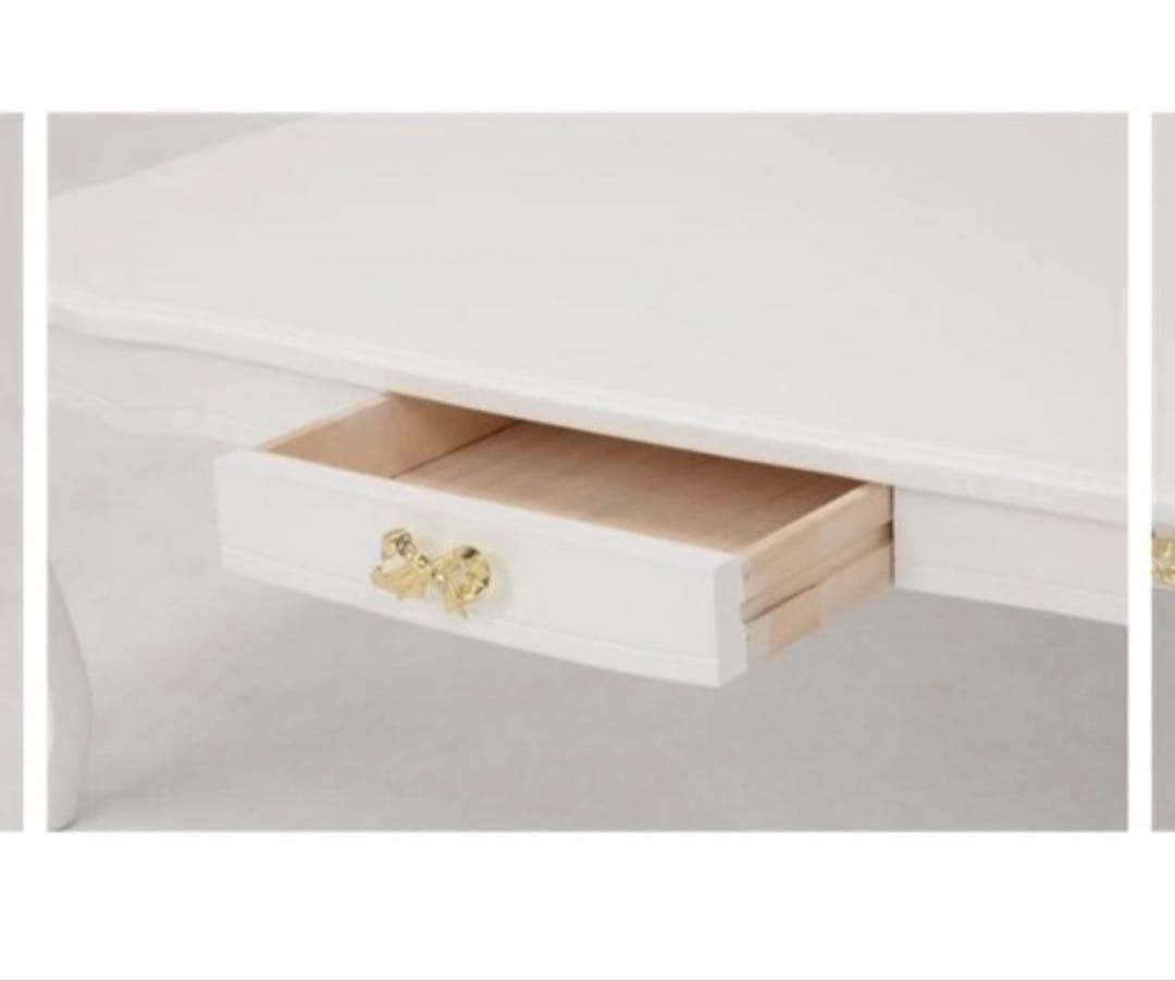 折りたたみローテーブル ホワイト 猫脚 姫系 引き出し付き夢かわ女子推し活に！