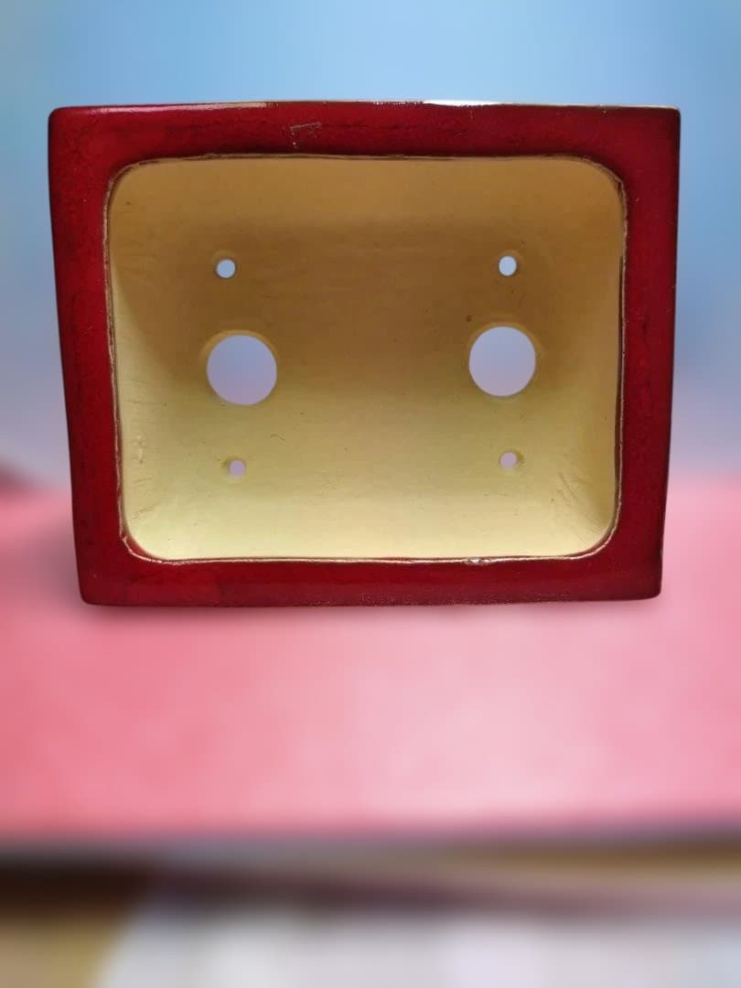 赤い漆器 水指 四角形盆栽鉢 - メルカリ