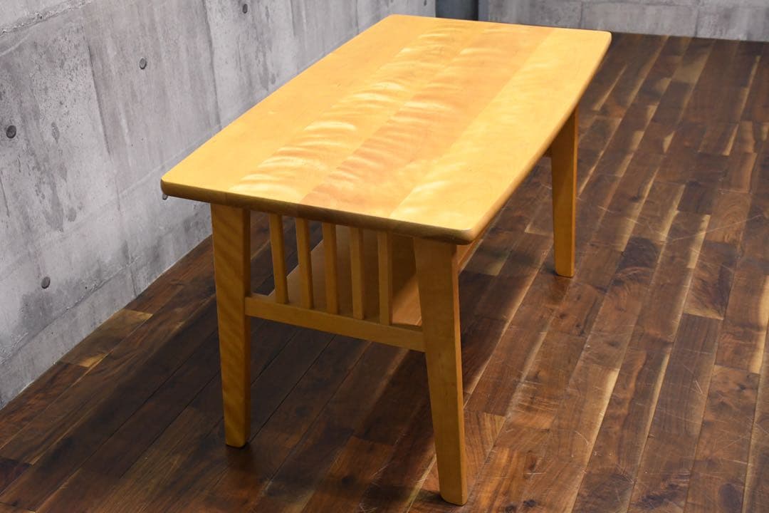 CIC26 北海道民芸家具 リビングテーブル 高め 棚付き センターテーブル