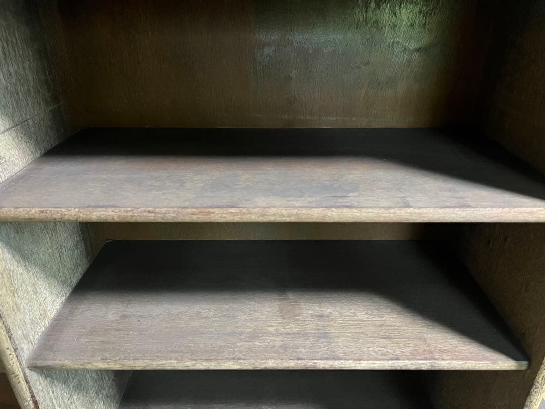 【O-1585】本棚 カルテ棚 脚付き 棚 書棚 シェルフ ラック 木製 古道具