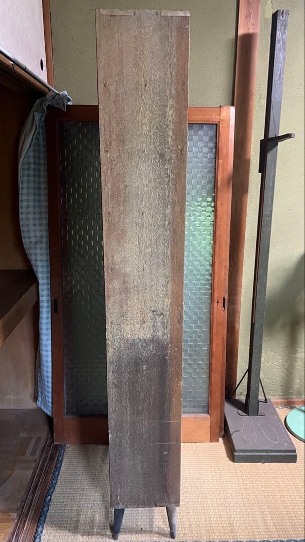 【O-1585】本棚 カルテ棚 脚付き 棚 書棚 シェルフ ラック 木製 古道具