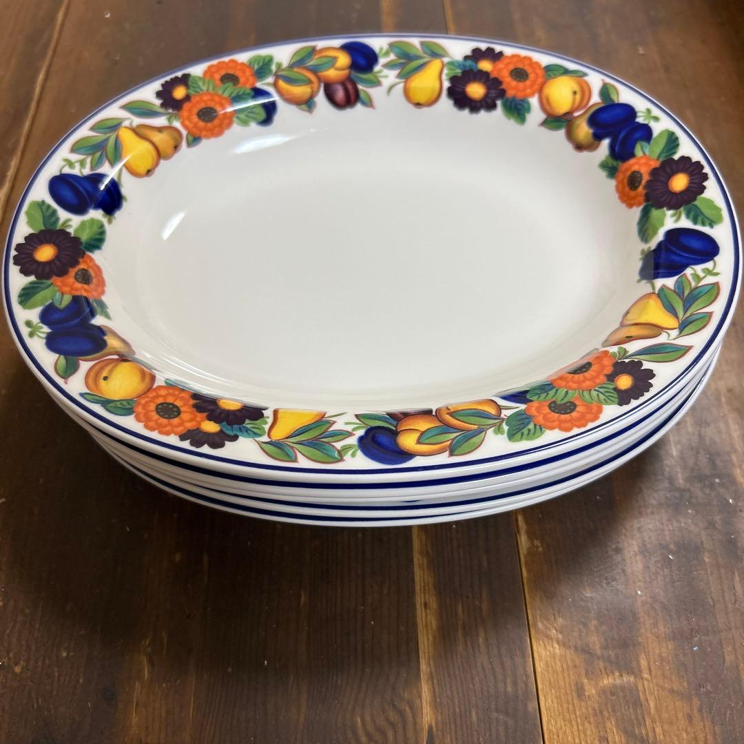 ロイヤルコペンハーゲン　ゴールデンサマー　オーバル皿　パスタ皿　5枚　廃盤　希少