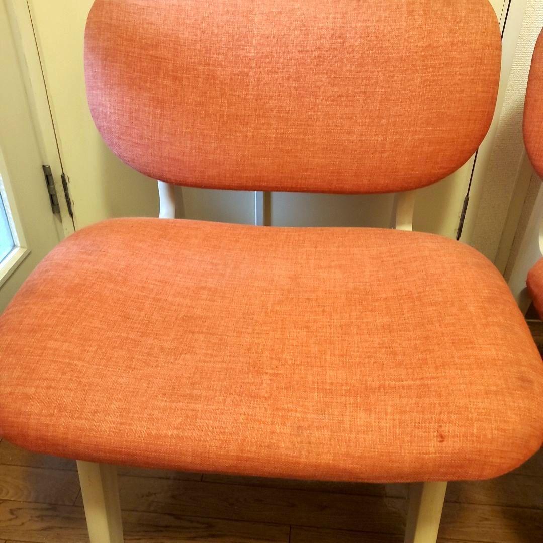 ニトリ リビングダイニング1人用チェア リラックスワイド オレンジ 2脚