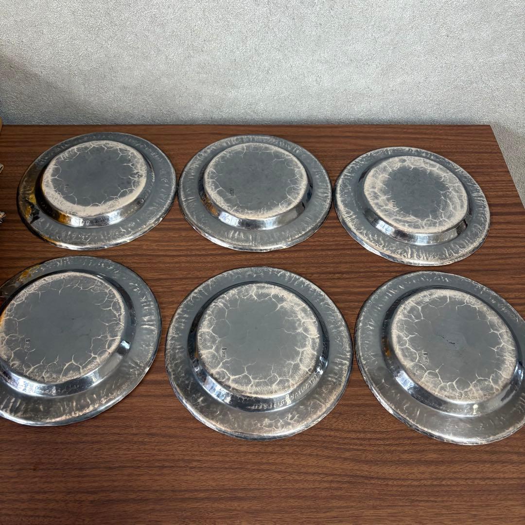 純銀　青海盆　一晃齋　6枚セット