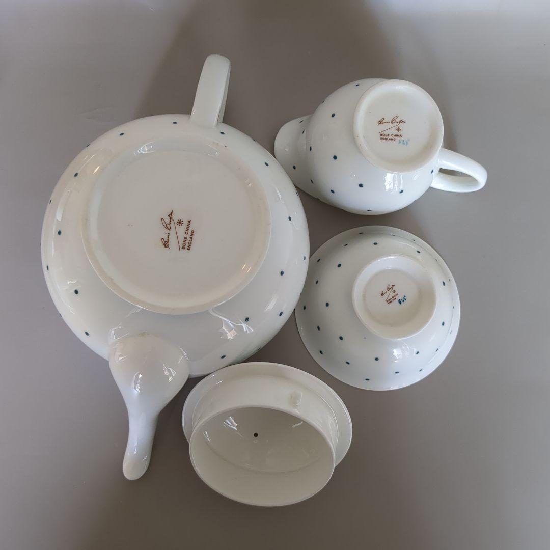 スージークーパー レイズドスポット ブルー ティーセット ティーポット