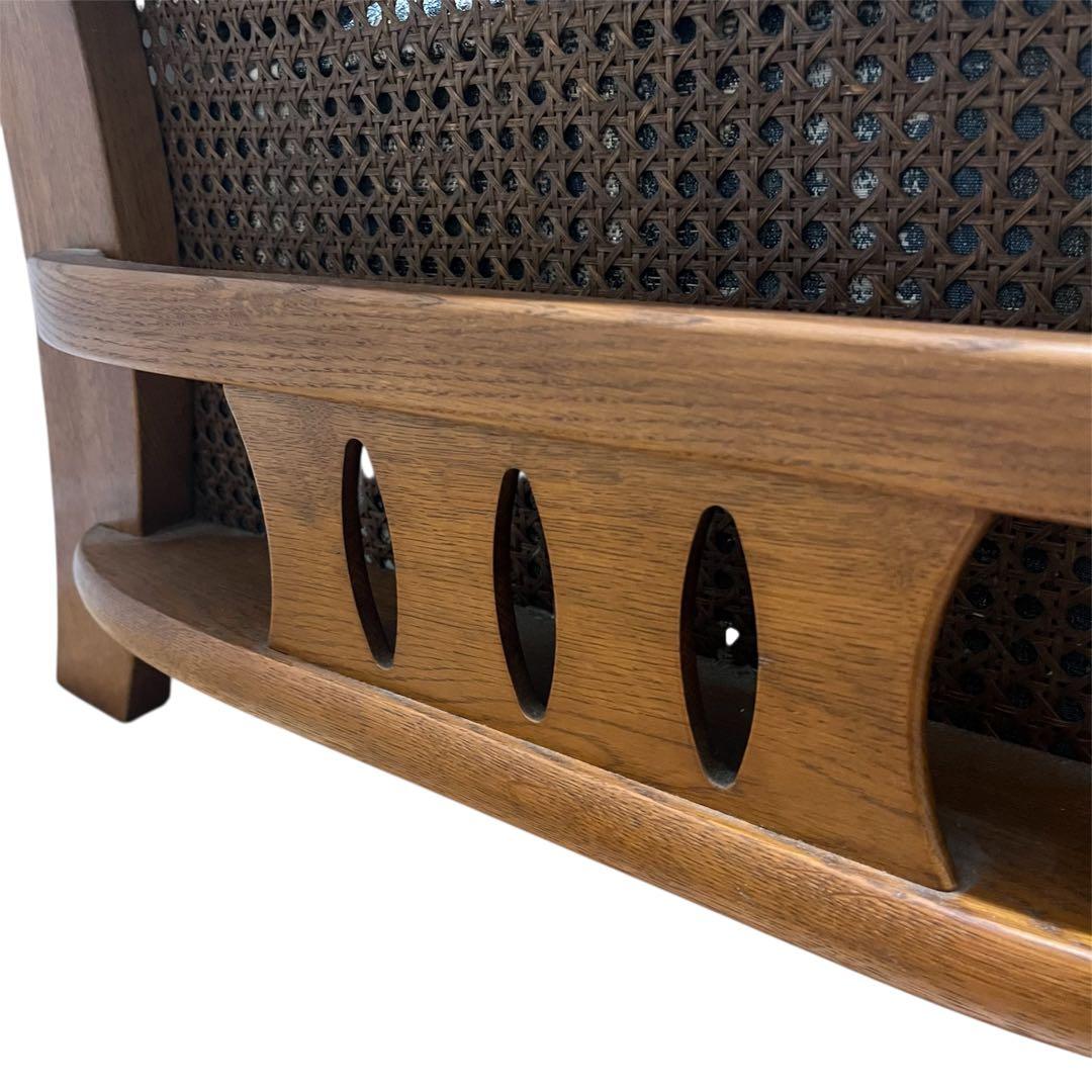 カリモク家具　コロニアル　3人掛け　オールドカリモク　ソファ　ラタン