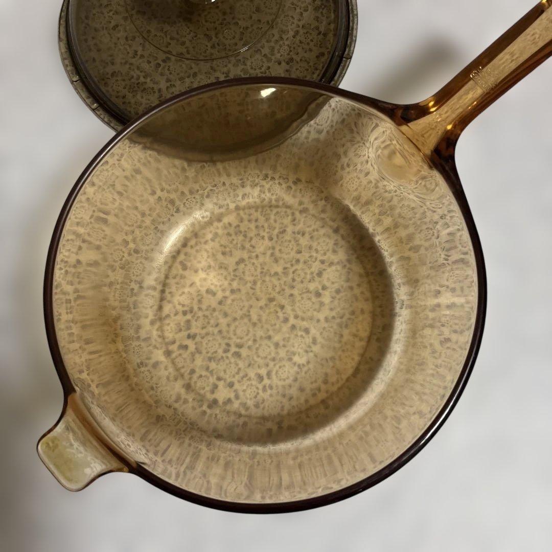 VISION CORNING 耐熱ガラス 片手鍋 アンバー 2.5Lアメリカ製