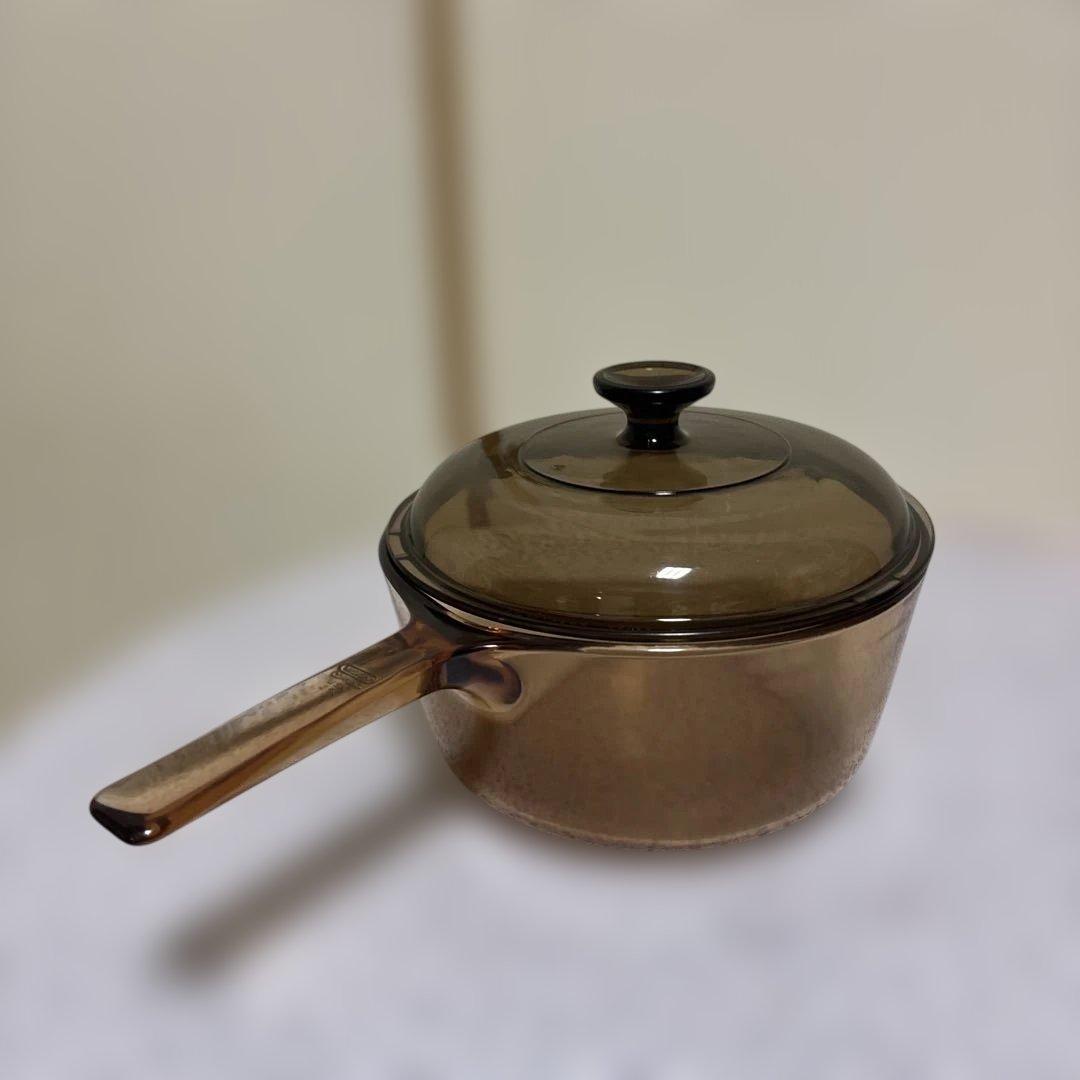 VISION CORNING 耐熱ガラス 片手鍋 アンバー 2.5Lアメリカ製