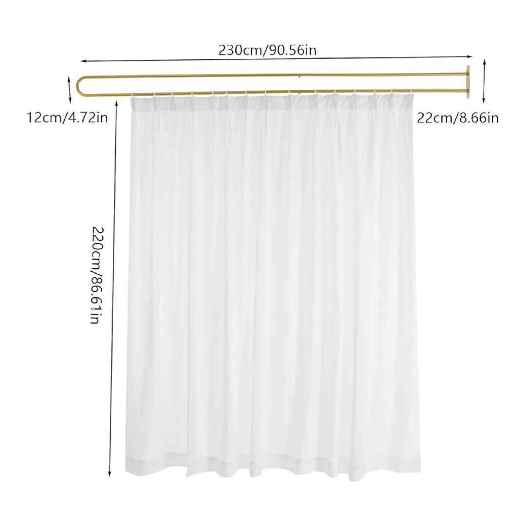 店舗や寝室に！パーテーションポール ゴールド カーテン別売り