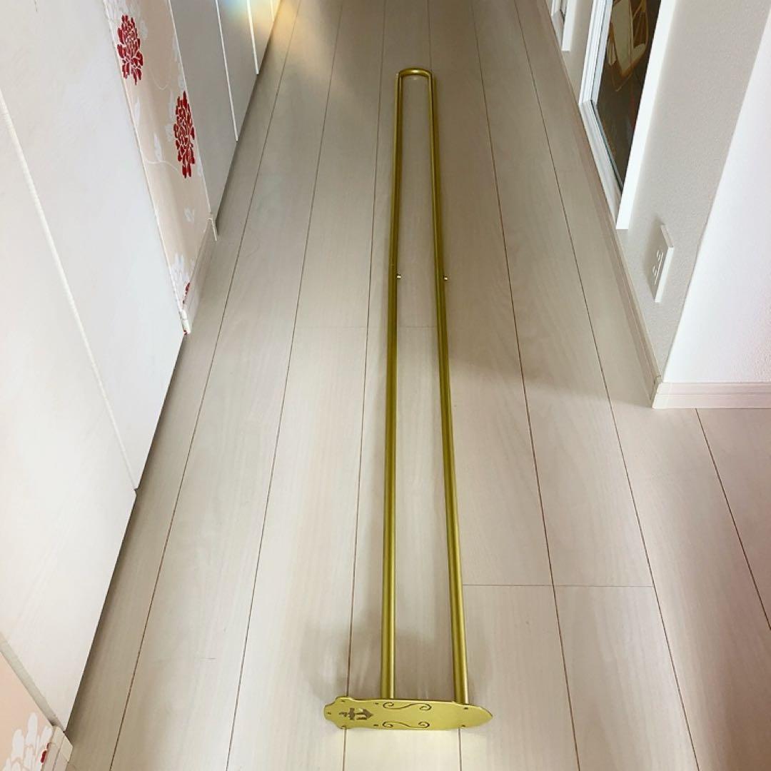 店舗や寝室に！パーテーションポール ゴールド カーテン別売り