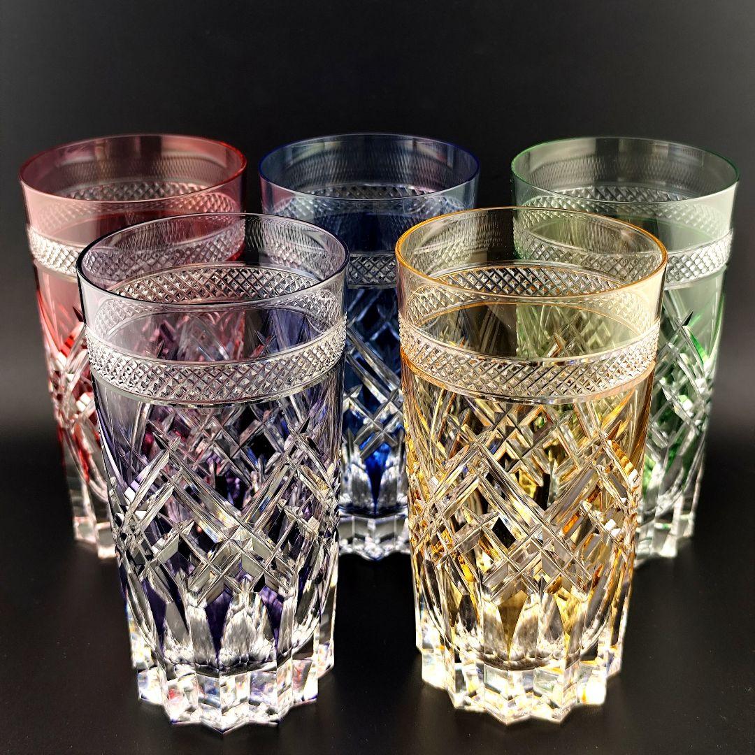 カガミクリスタル サンクラール 5客 江戸切子（切子、江戸切子、薩摩切子）