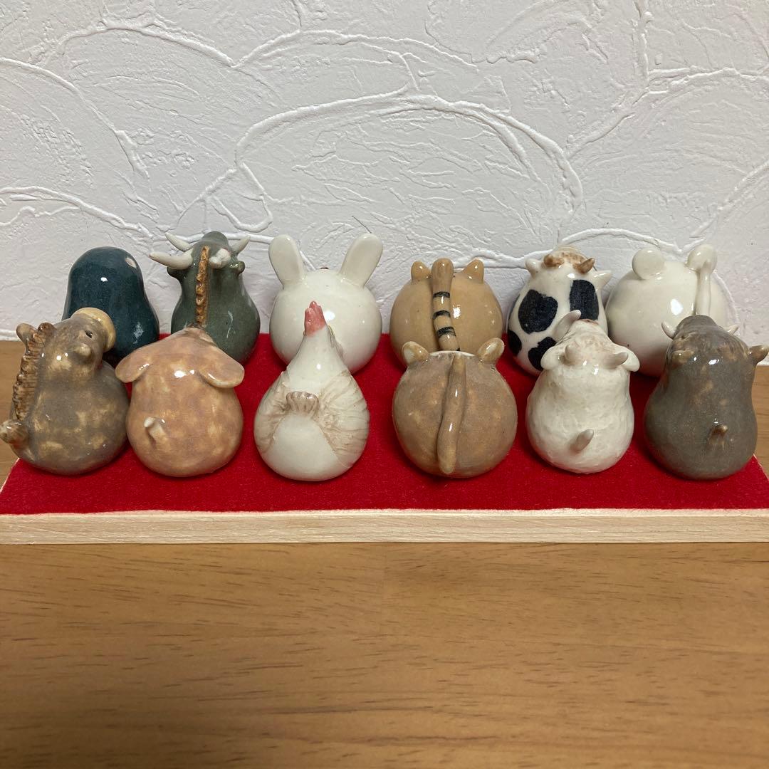 ハンドメイド 3 陶器 置物 十二支 干支 正月飾り 午