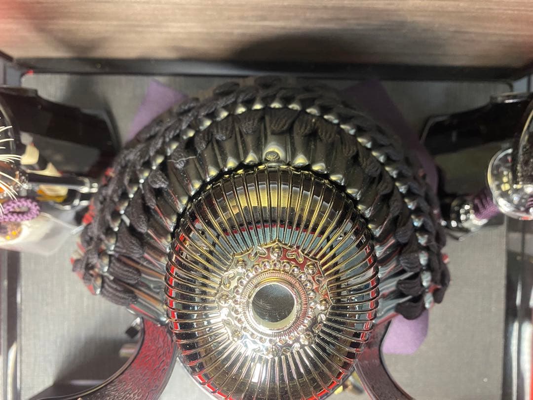 伊達政宗　東京久月　五月人形　家紋付き兜飾り　オルゴール付きガラスケース入