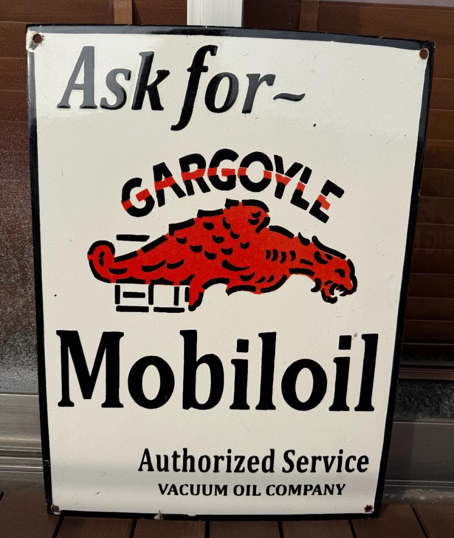 ガーゴイル モービルオイル ホーロー看板 61×45.5cm 世田谷ベース