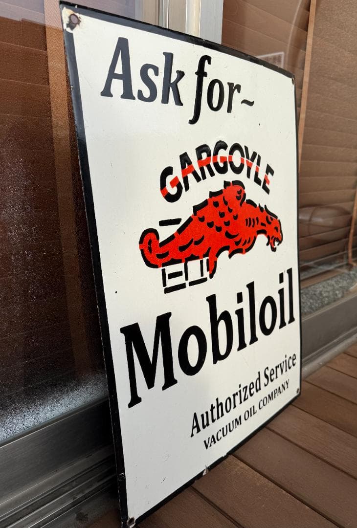 ガーゴイル モービルオイル ホーロー看板 61×45.5cm 世田谷ベース
