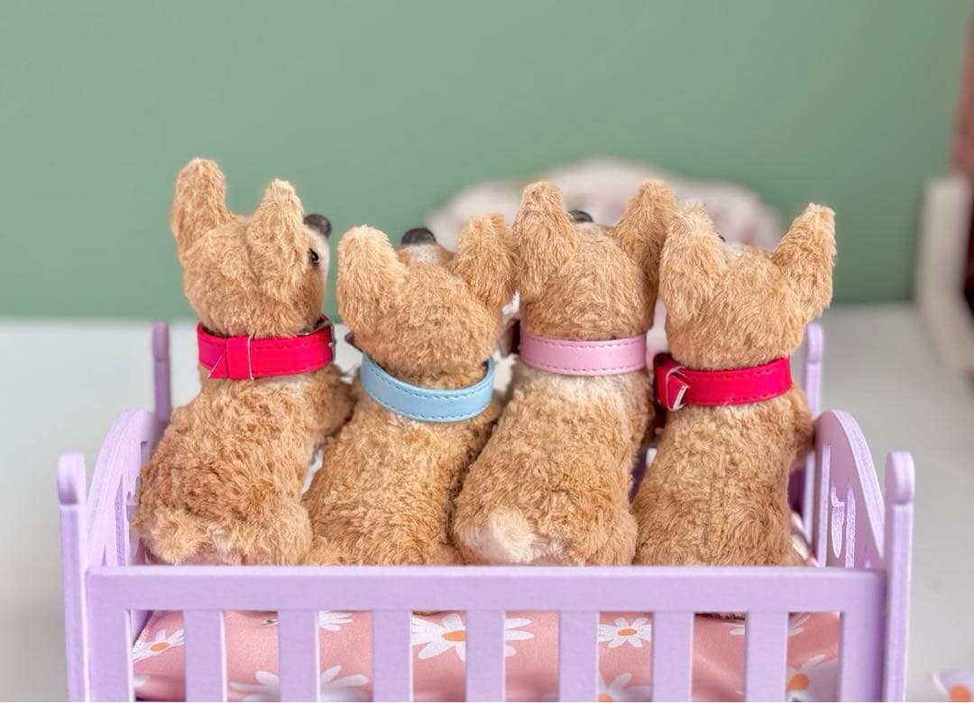 お家探し中のコーギーたち 仔犬 アーティストベア ぬいぐるみ 海外作家様 置物