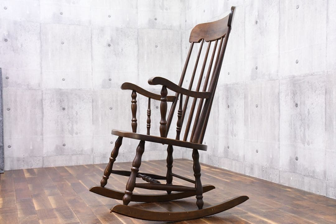 DLC82 柏木工 ヴィンテージ KMKロゴ ロッキングチェア ナラ/楢無垢材