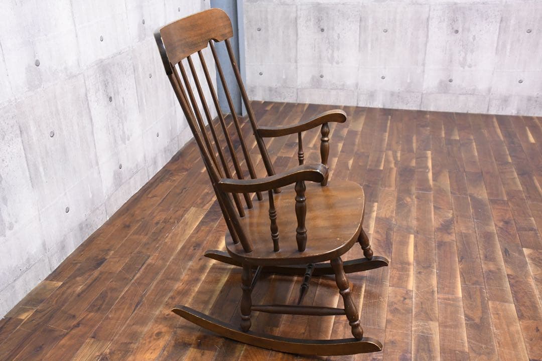 DLC82 柏木工 ヴィンテージ KMKロゴ ロッキングチェア ナラ/楢無垢材