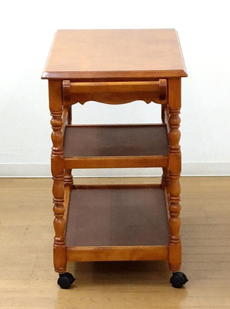 美品 横浜クラシック家具 ダニエル 木製 樺桜 A-722ワゴン キッチンワゴン