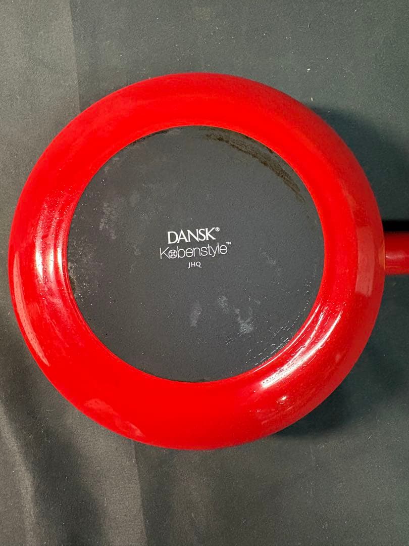 DANSK 赤い片手鍋 鋳鉄製 木製ハンドル