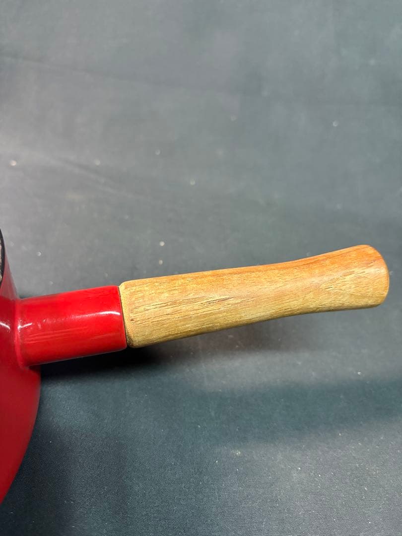 DANSK 赤い片手鍋 鋳鉄製 木製ハンドル