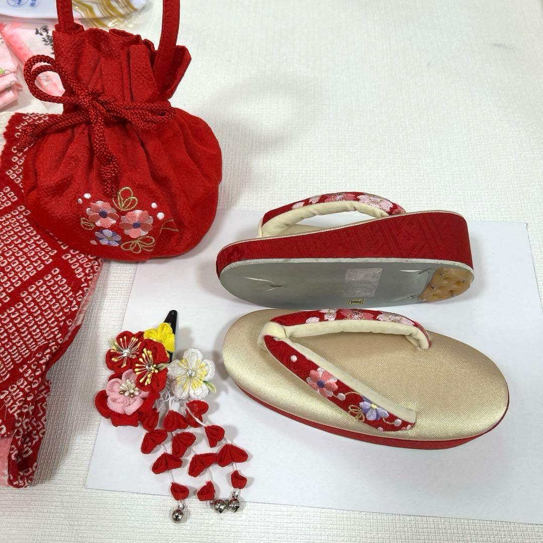 むぅーNo.98 七五三　3歳　　正絹被布フルセット　　本絞り