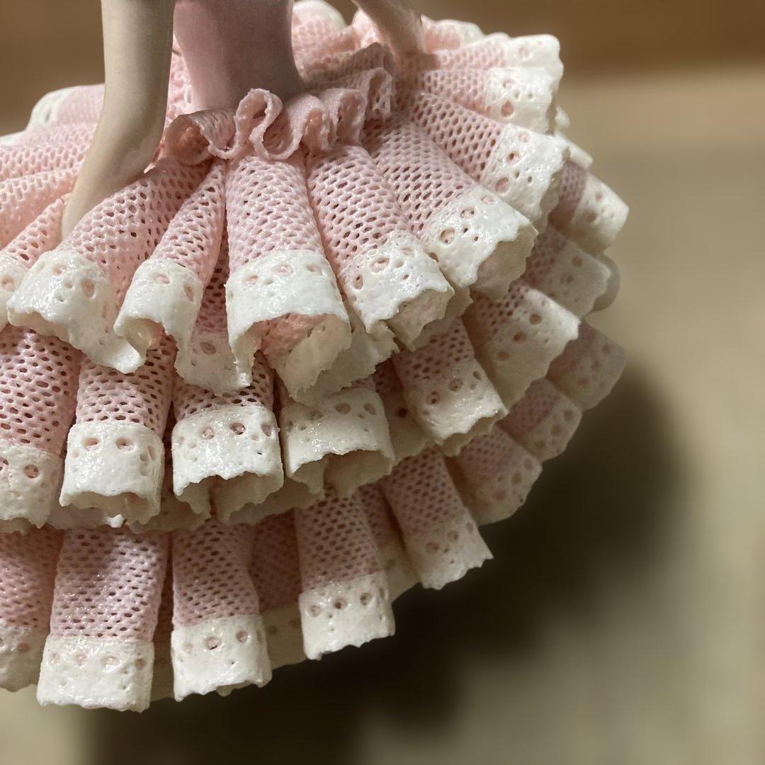 希少品‼️美品‼️アイリッシュドレスデン　置き物　レース陶磁器人形