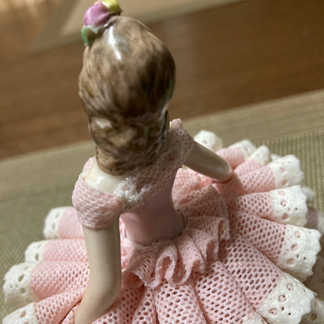 希少品‼️美品‼️アイリッシュドレスデン　置き物　レース陶磁器人形