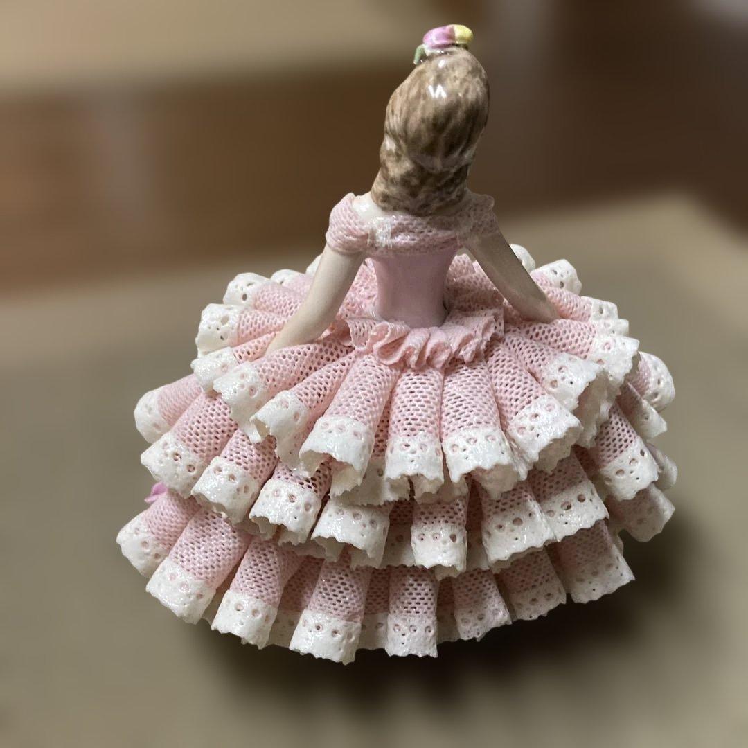 希少品‼️美品‼️アイリッシュドレスデン　置き物　レース陶磁器人形