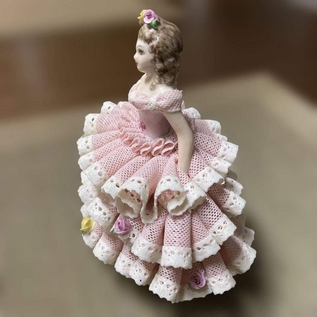 希少品‼️美品‼️アイリッシュドレスデン　置き物　レース陶磁器人形