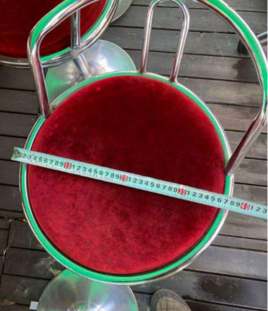 アメリカンチェア座面ベルベット◇カウンターチェア昭和レトロ看板ガレージ基地　椅子