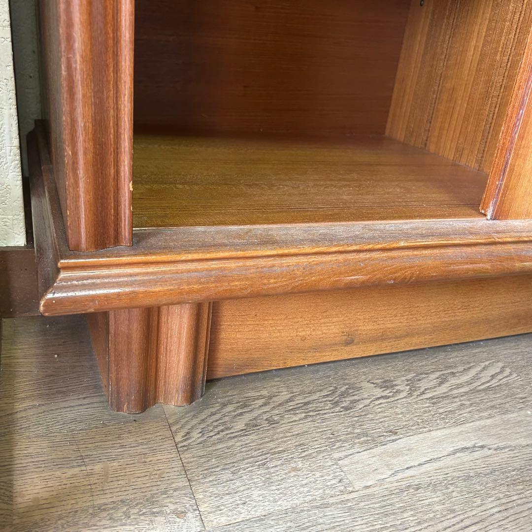 木製食器棚 ガラス扉付き 引き出し付き