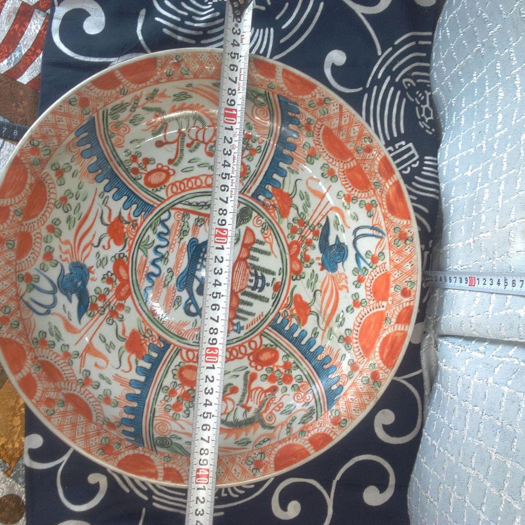 骨董6 中国？ ひび直しあります注意多色花模様の陶器皿 | Shop at