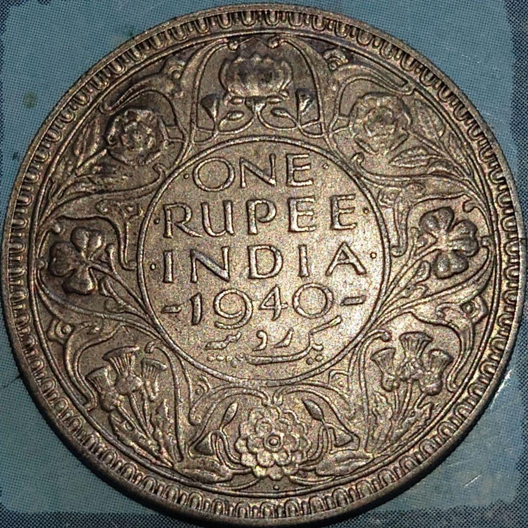イギリス領・インド1940年 ジョージ6世 1ルピー 銀貨 - メルカリ