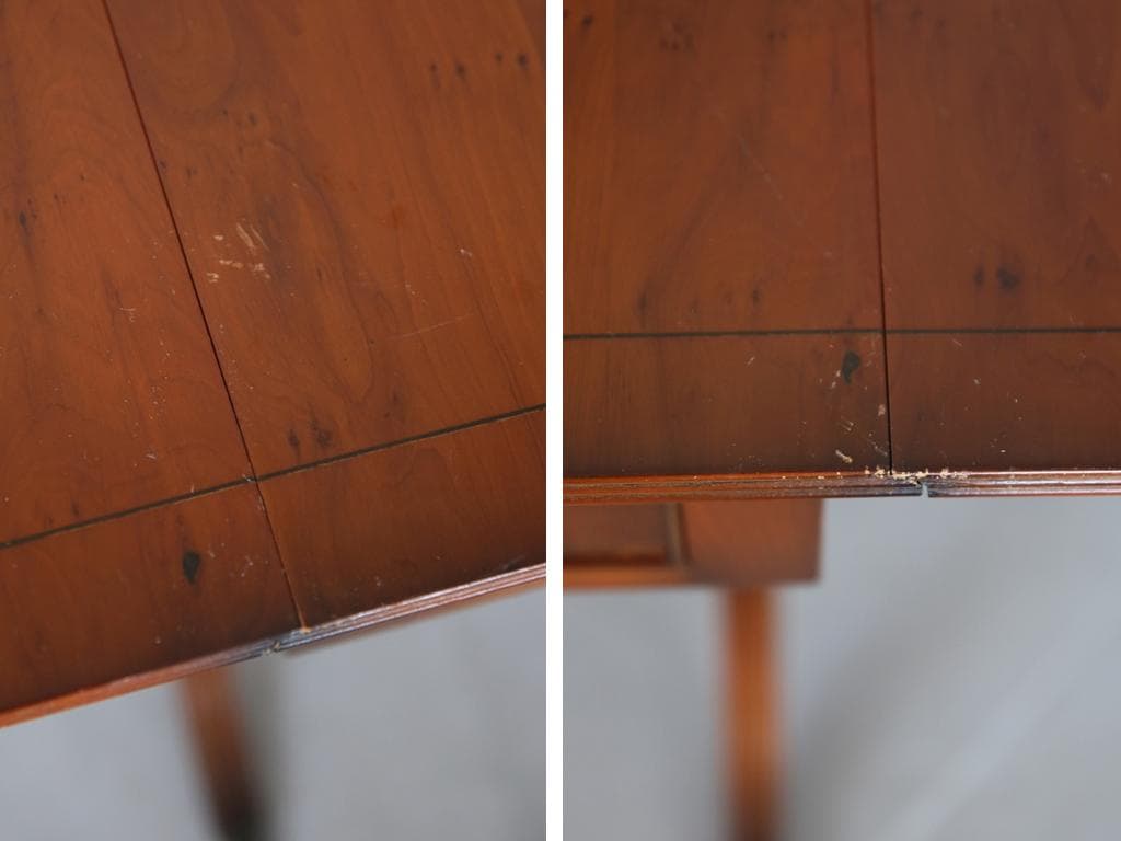 英国アンティーク木製ドロップリーフソファテーブル/折畳式机バタフライ92-231