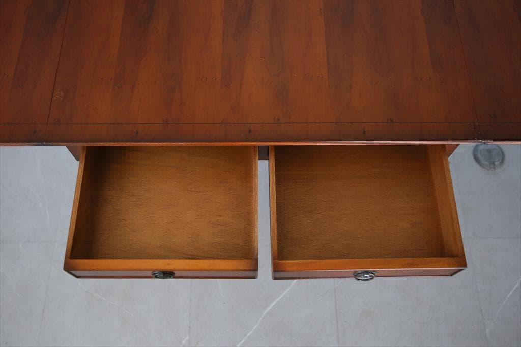 英国アンティーク木製ドロップリーフソファテーブル/折畳式机バタフライ92-231