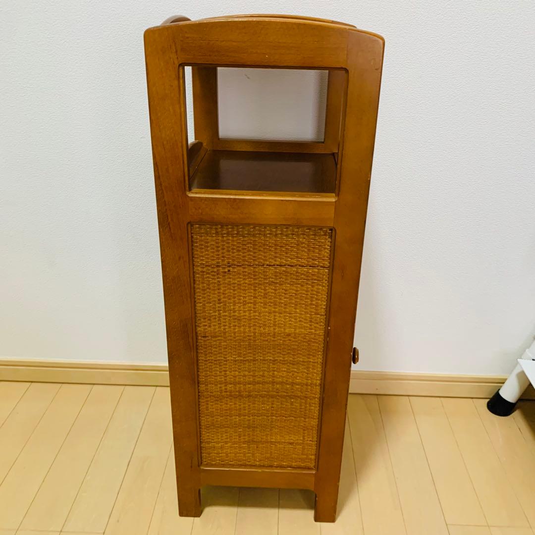karimoku カリモク ラタン 籐製 電話台 花台 レトロ アンティーク