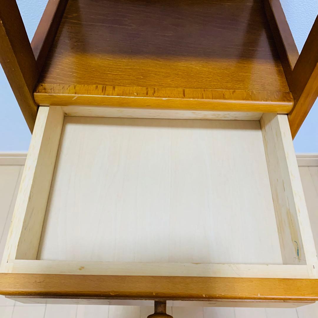 karimoku カリモク ラタン 籐製 電話台 花台 レトロ アンティーク