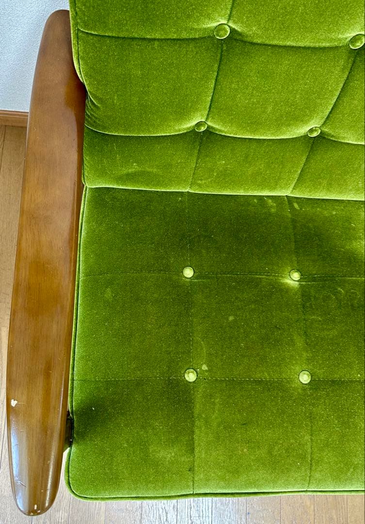 カリモク60 kチェア 2シーター モケットグリーン