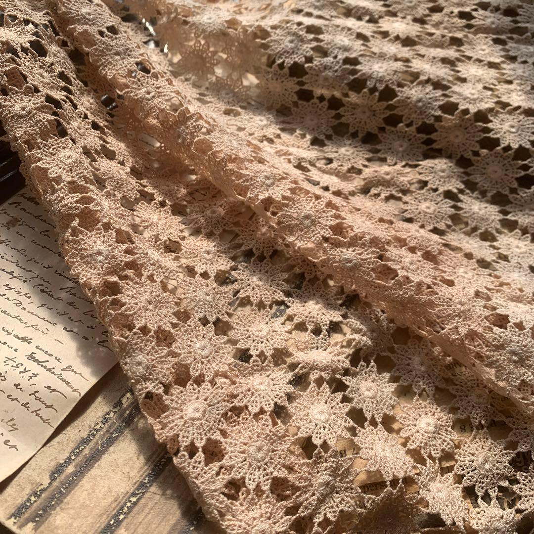 ジャンクジャーナル素材☆草木染めフラワーレースハギレ①1000 - メルカリ