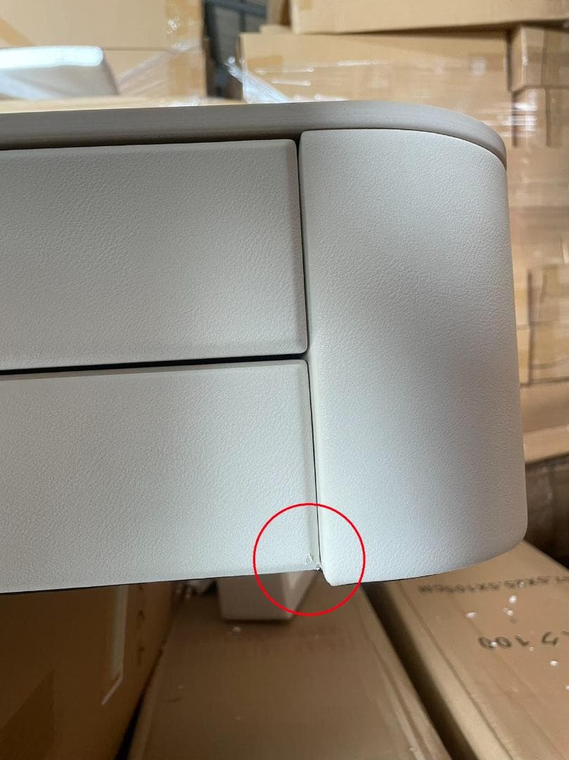 ホワイト モダンドレッサー デスクのみ訳あり品写真をご確認J204-100-02