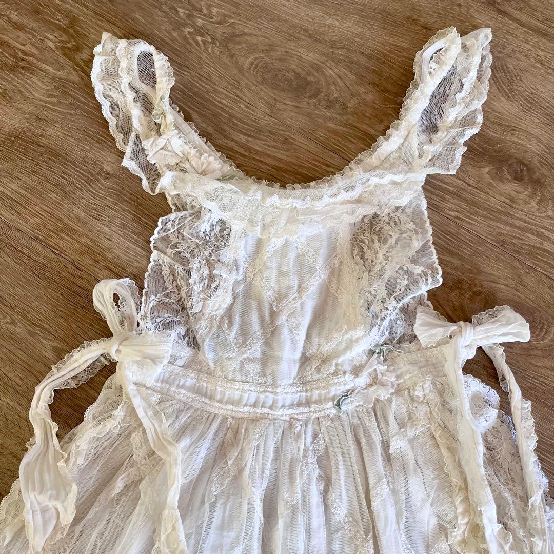 さえら レース エプロン ヴィンテージ チュール