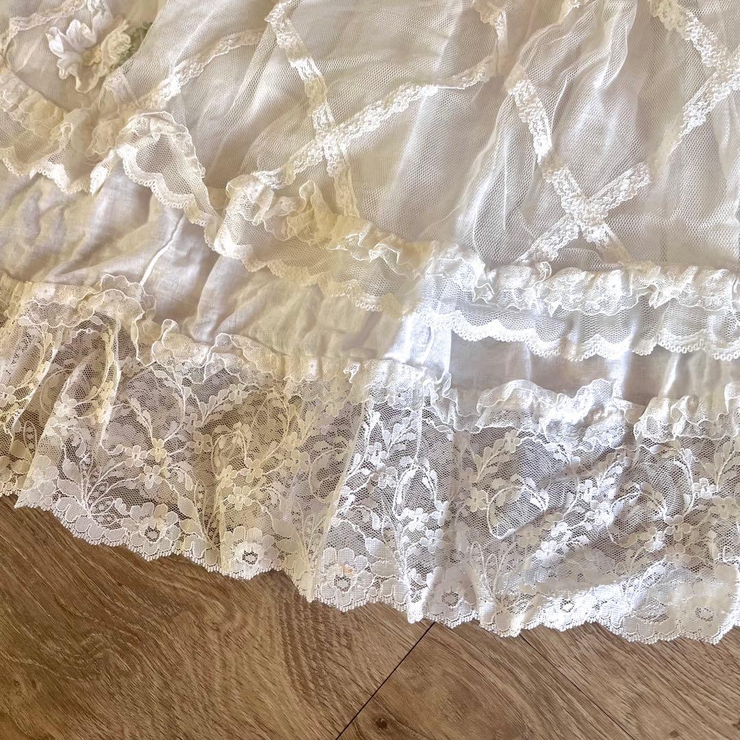 さえら レース エプロン ヴィンテージ チュール