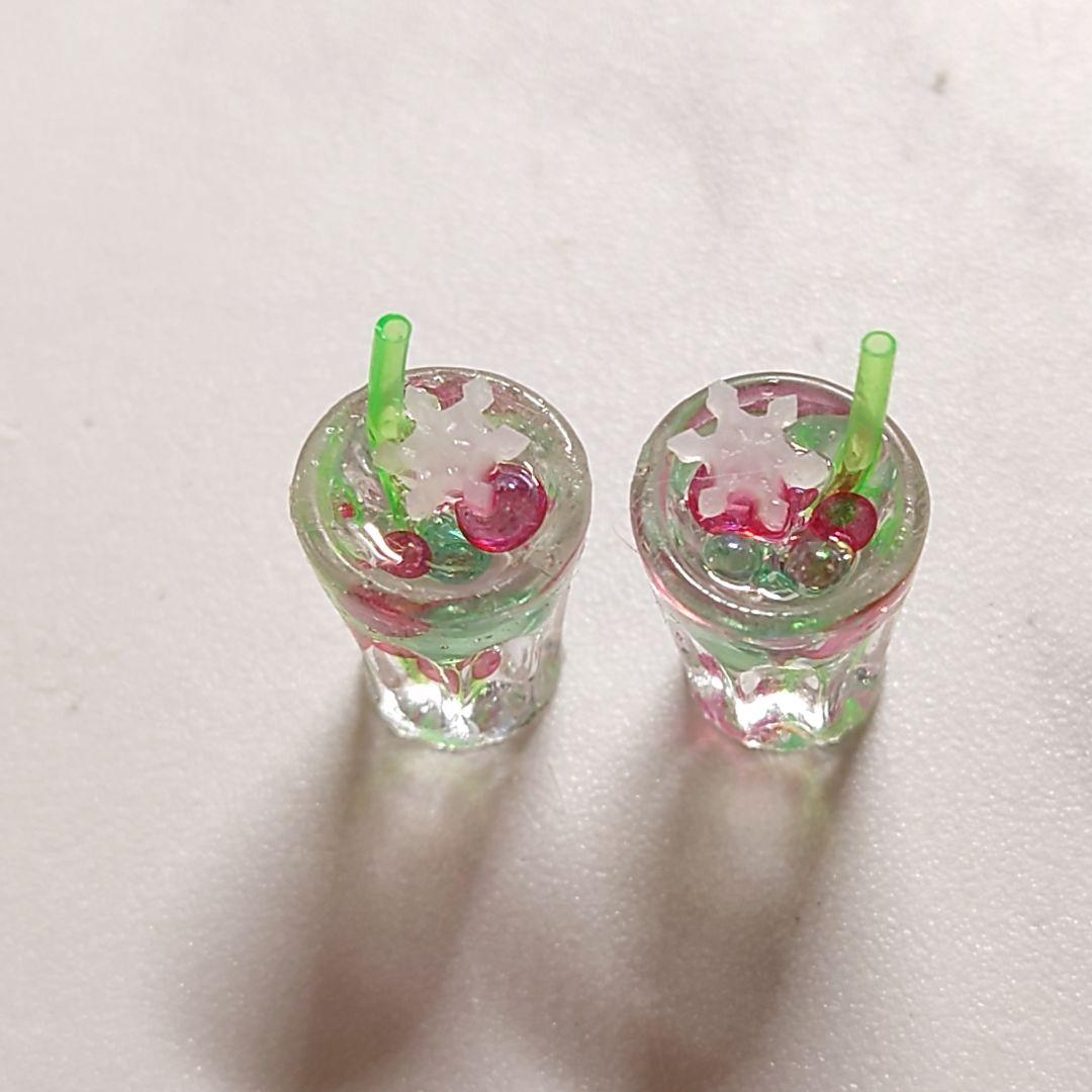 254☆ ハンドメイド ミニチュア ドリンク クリスマス グラス カップ ゼリー