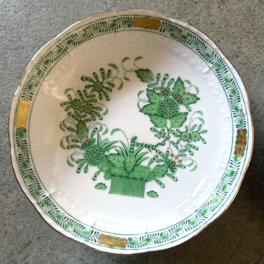 値下げ❗️ヘレンド　ヴィクトリアブーケ　アポニーグリーン　その他　深皿　6枚セット