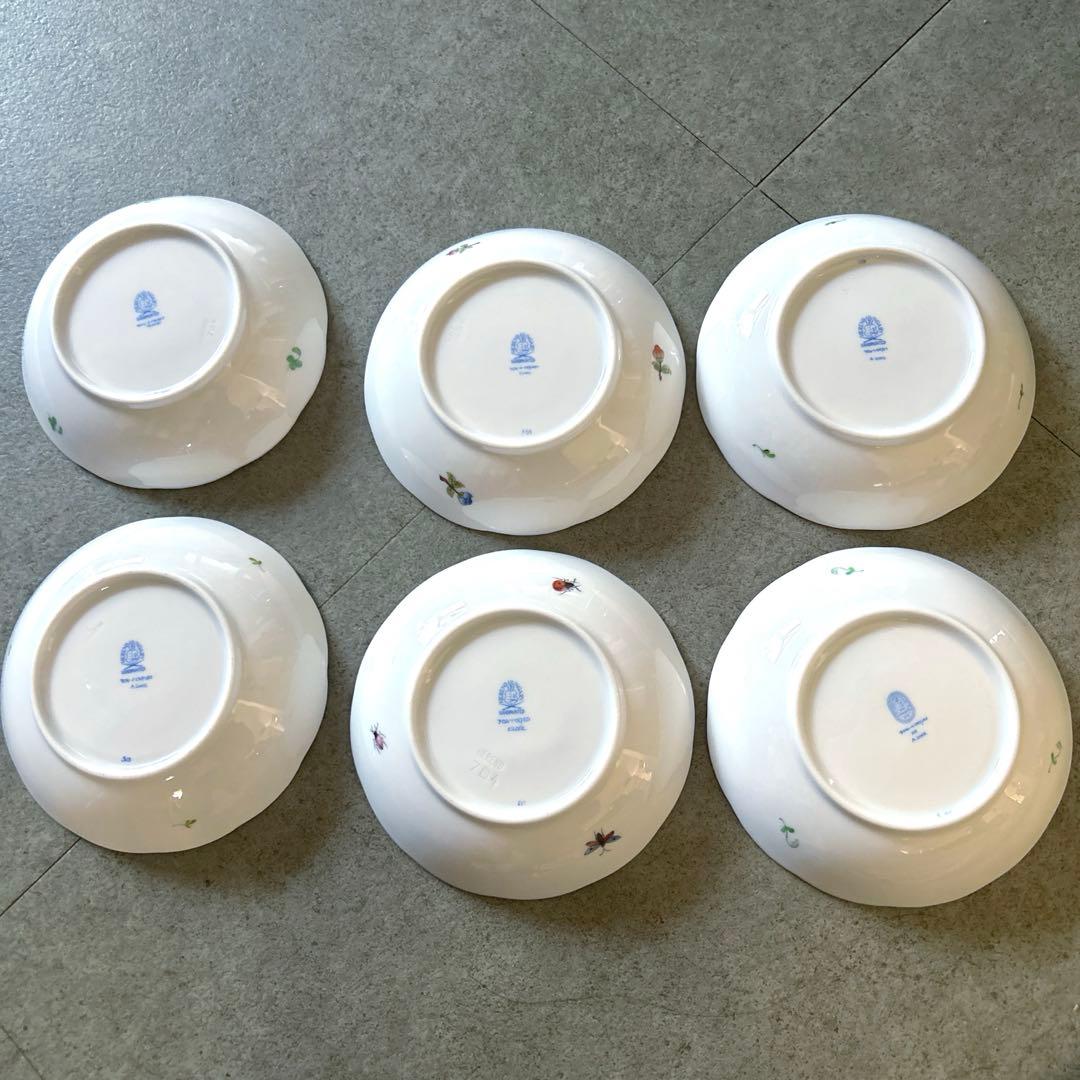 値下げ❗️ヘレンド　ヴィクトリアブーケ　アポニーグリーン　その他　深皿　6枚セット