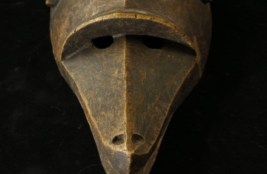 バマナ族（バンバラ族）アンティーク　ハイエナ木面　木彫り　民族　民芸