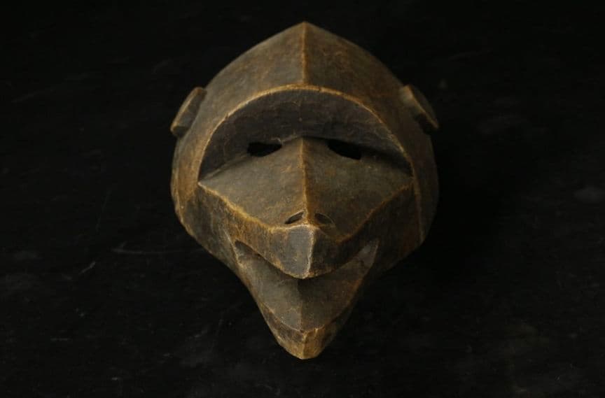 バマナ族（バンバラ族）アンティーク　ハイエナ木面　木彫り　民族　民芸