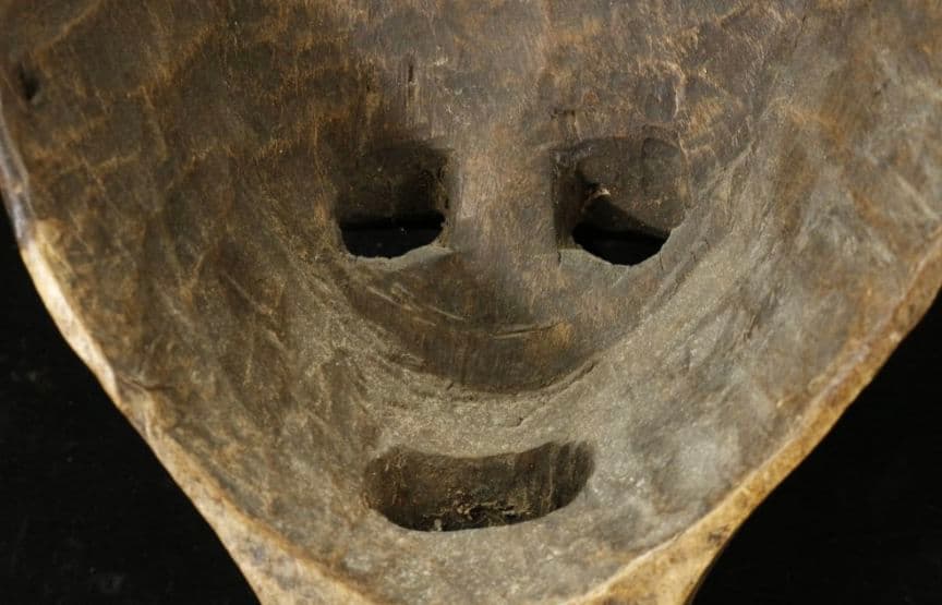 バマナ族（バンバラ族）アンティーク　ハイエナ木面　木彫り　民族　民芸