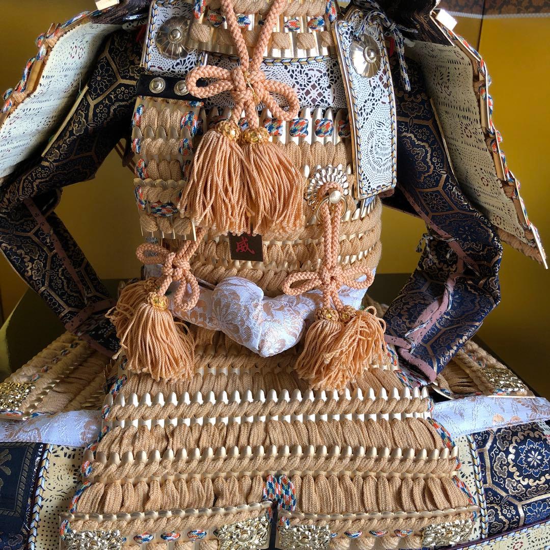 【久月】五月人形　鎧兜　正絹　緋縅之大鍬型大鎧